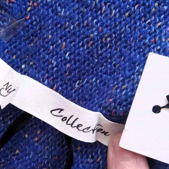 NWT NY Collection Blue Faux Wrap Front Sweater - Size XL - V Neck - Picture 5 of 10